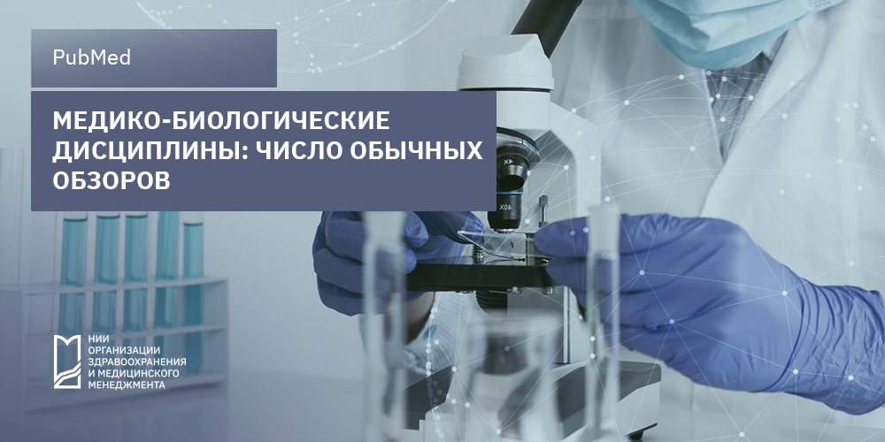 Количественное распределение обычных обзоров по 10 медико-биологическим дисциплинам